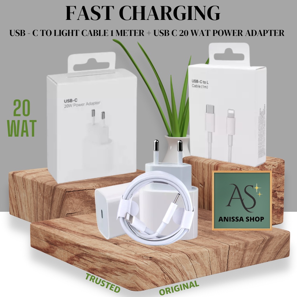 COD PD fast Charger for  Iphone   20 Wat type USB C To Light Original  ( 1 paket ), cas iphone denga