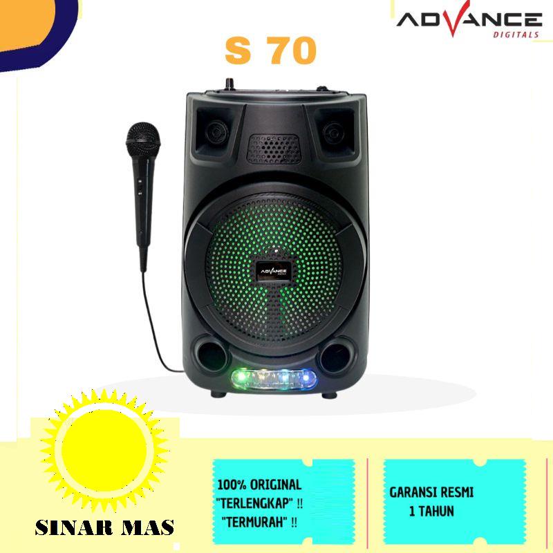 [ORIGINAL] Speaker Advance S 70 BT Bluetooth + Mic Karaoke Advance S70 Meeting 8" inch s70 Portable