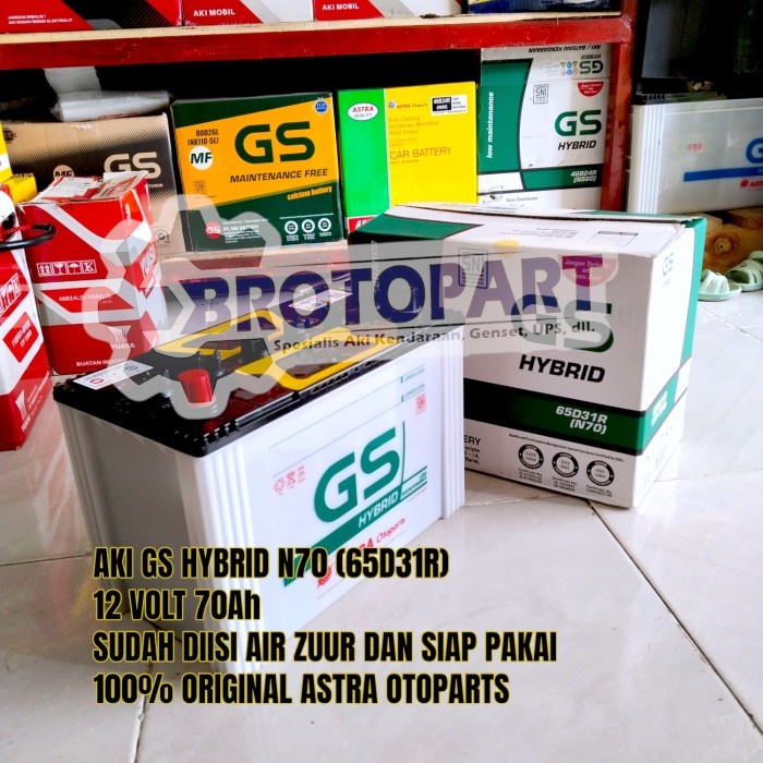 Aki Mobil Accu GS Astra Hybrid N70 65D31R 12V 70Ah