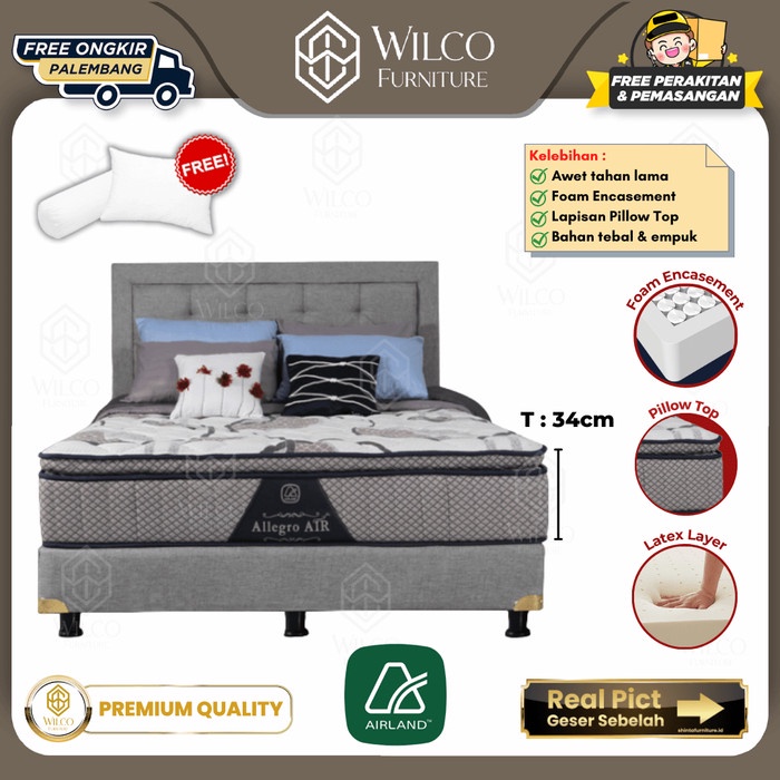 Kasur Springbed Airland Allegro AIR / Matras Latex PillowTop 34 Cm - 90x200, Matras Aja