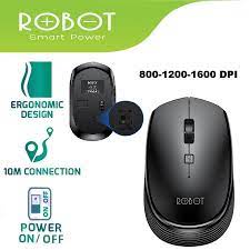 ASS ROBOT M205 MOUSE WIRELESS OPTICAL 2.4GhZ 1600 DPI POWER ON/OFF TERMURAH ORIGINAL