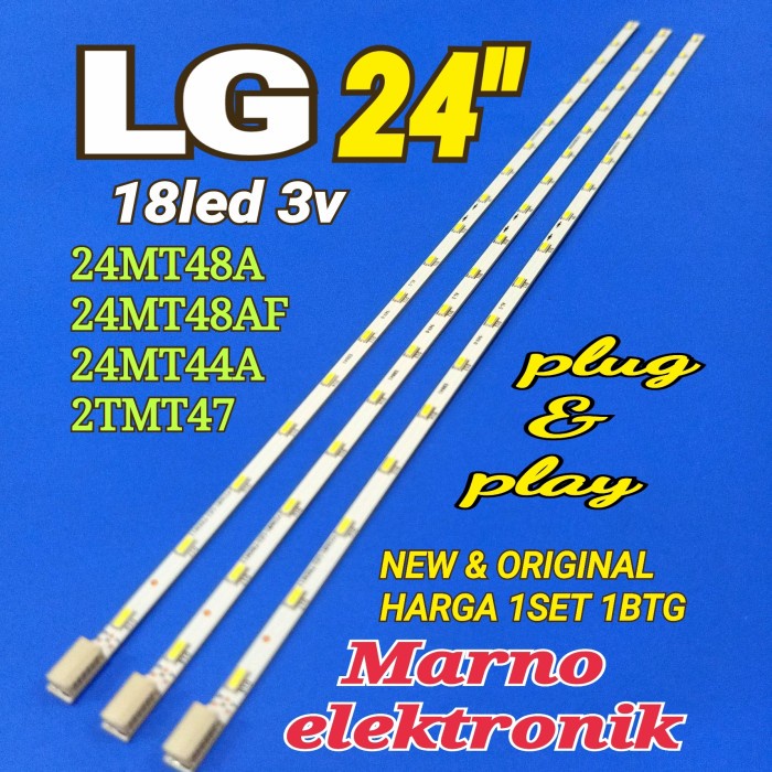 LAMPU BL BACKLIGHT LED TV LG 24IN 24MT48A 24MT48AF 24MT48 18LED 3V