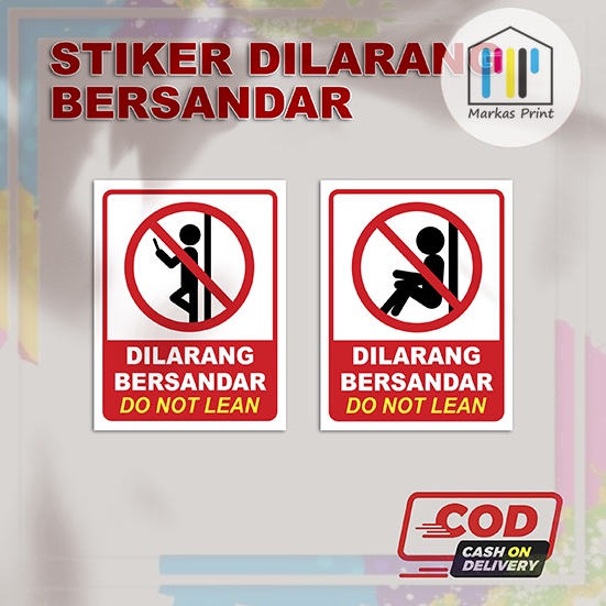 

Stiker dilarang bersandar | stiker peringatan | stiker