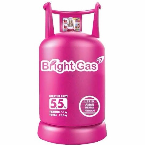 TABUNG GAS 5KG BRIGHT GAS PINK - tabung saja
