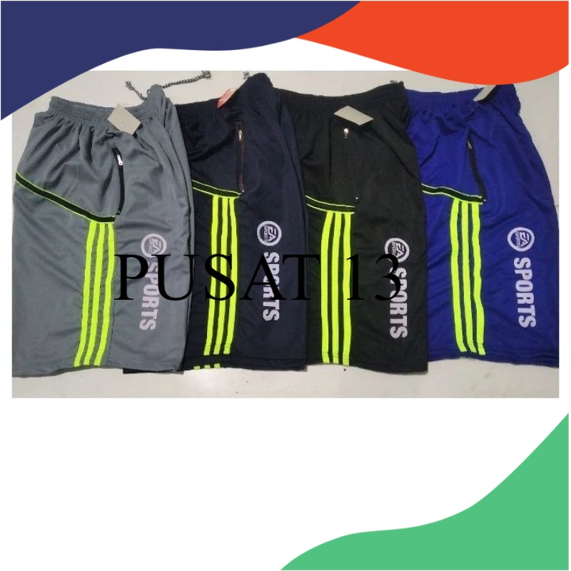 celana kolor pendek sport resleting saku kanan murah