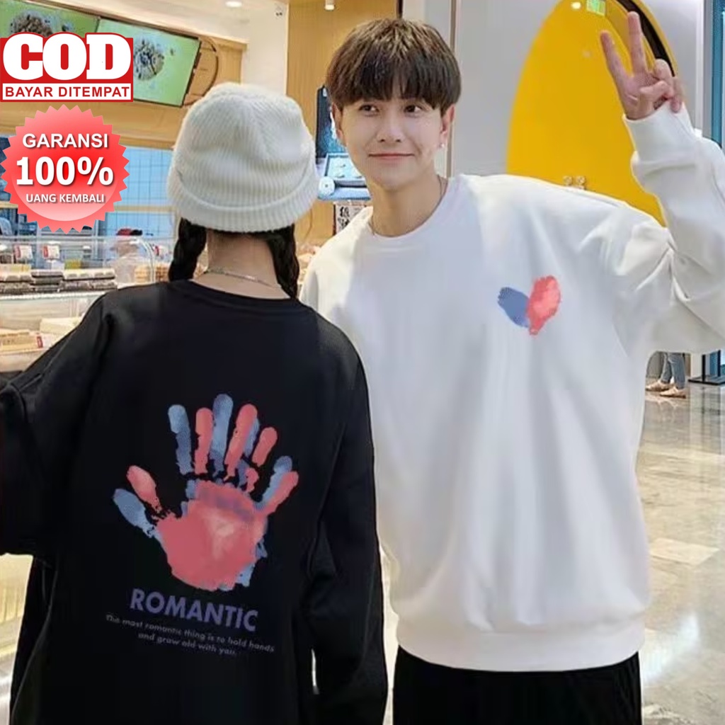 PROMO COD Crewneck Romantic Sweater Romantis Crewneck Pria Wanita Couple Crewneck Pasangan Sweater P