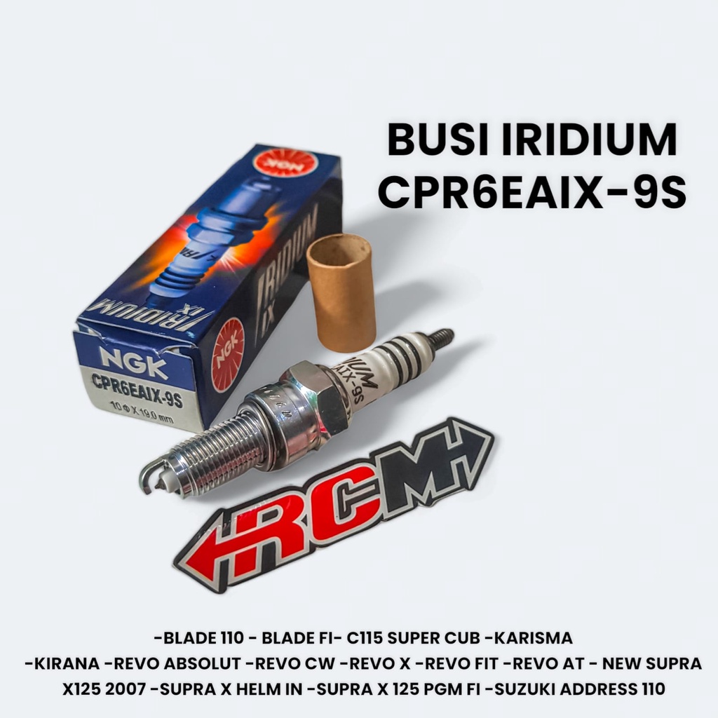 CPR6EAIX-9S BUSI MOTOR NGK G-POWER SPARK PLUG IRIDIUM BLADE 110 FI C125 SUPER CUB KARISMA KIRANA REV