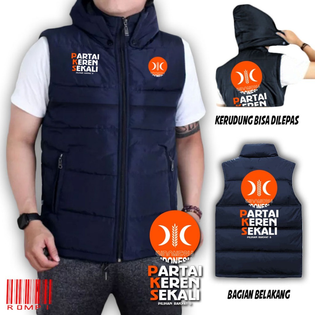 ROMPI PKS LOGO BARU UNTUK PRIA/WANITA BAHAN PARASUT DAKRON JAKET CUSTOM SABLON