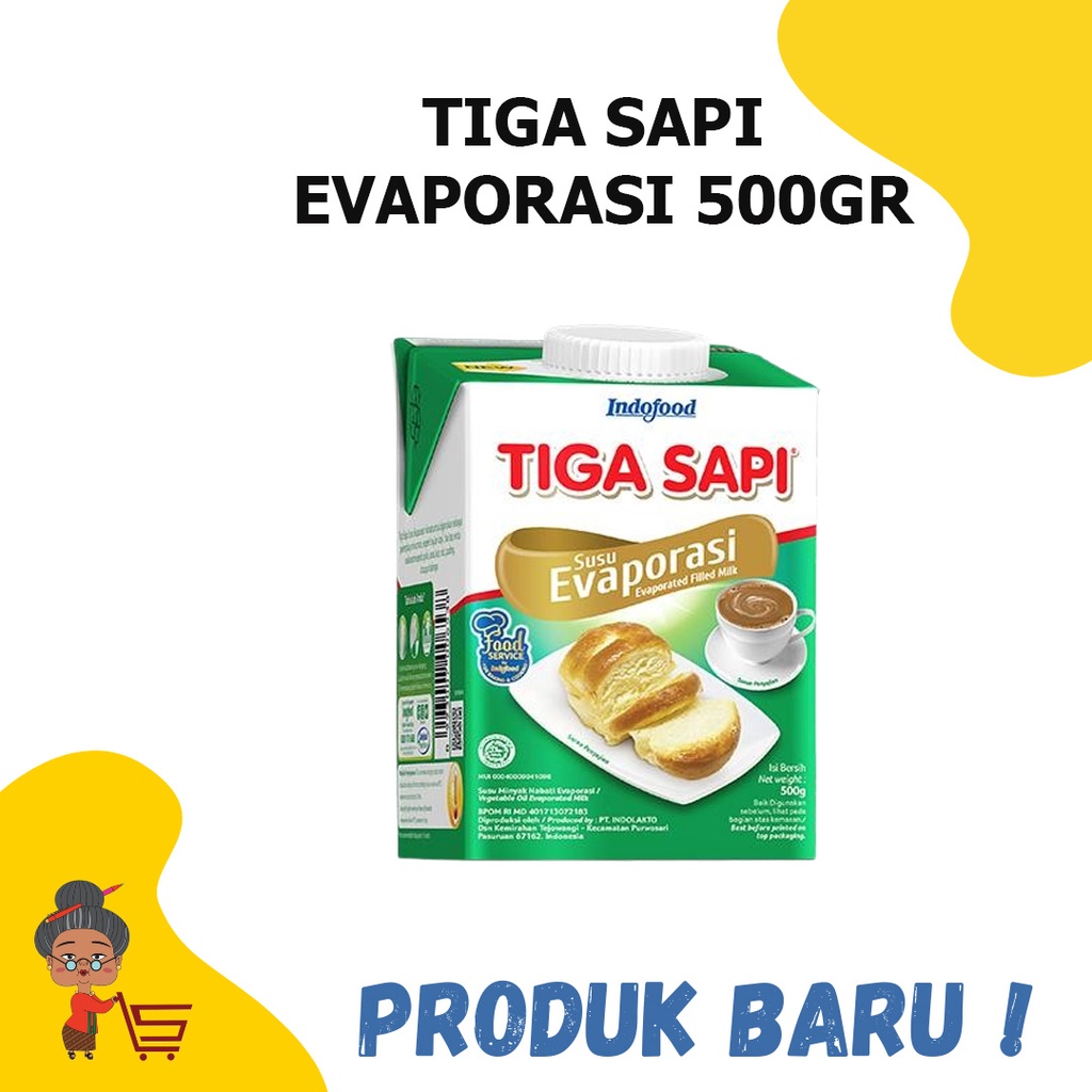 

SUSU TIGA SAPI EVAPORASI 500 GRAM / TIGA SAPI EVAPORASI 500GR