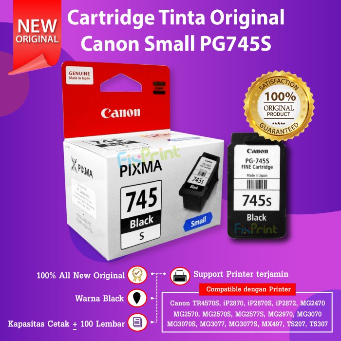 RK PAKET 1 SET Cartridge Canon 745 & 746 Small 745s 746s Original Tinta MG2570s TR4570s TS307 MX497