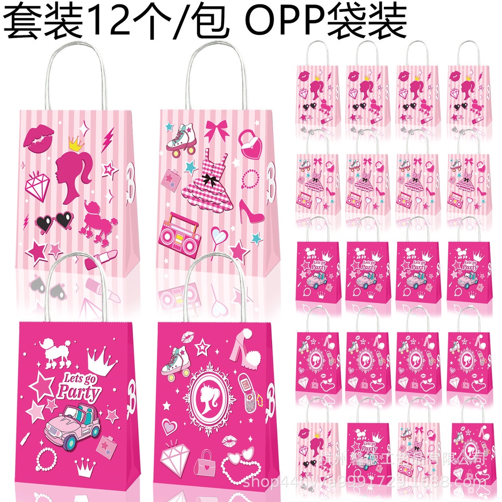 

(Shopping) GOODIE BAG BARBIE TAS SNACK SOUVENIR KADO PESTA ULANG TAHUN ANAK MOTIF LETS GO PARTY BARBIE