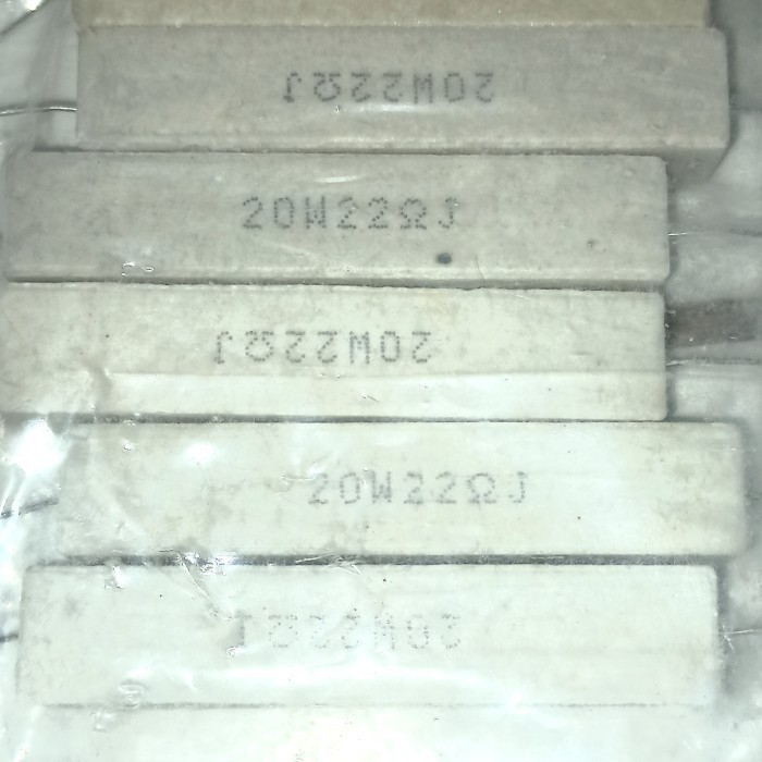 

R kapur 22ohm 22 ohm 22R 20w 20watt 20 watt Resistor balok kotak 20wat wat