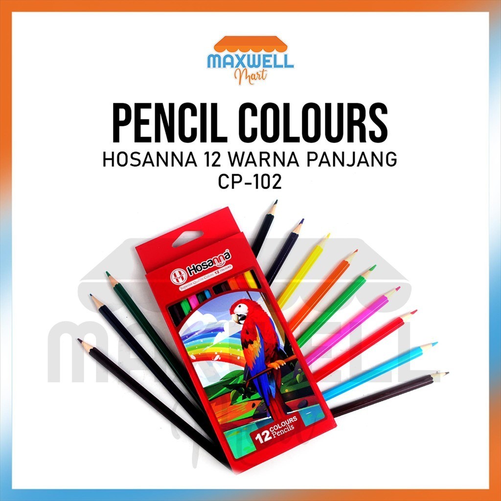 

[ES.JKT] 12Warna Pensil Warna HOSANNA Panjang / Pensil Warna Hosanna CP 102