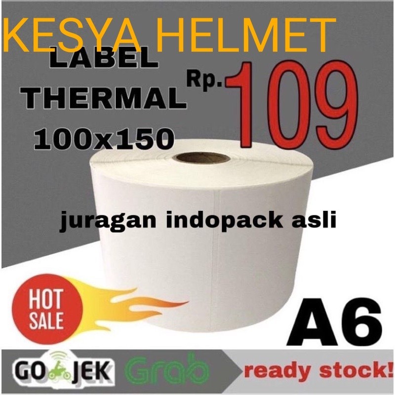 

LABEL STICKER THERMAL 100 X 150 BARCODE 100X150 UKURAN A6
