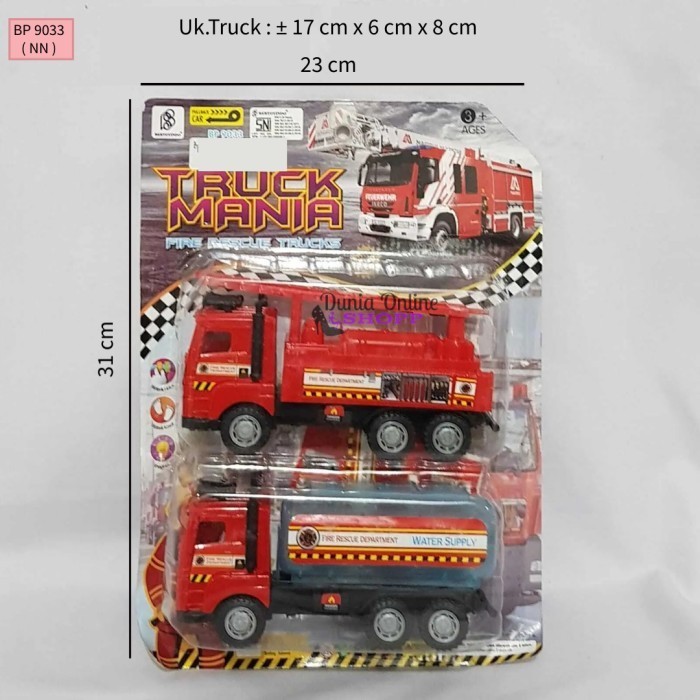 Dunia Online Shopping - Mainan Anak Truck Mania Fire Rescue Trucks BP9033 / Truk Damkar