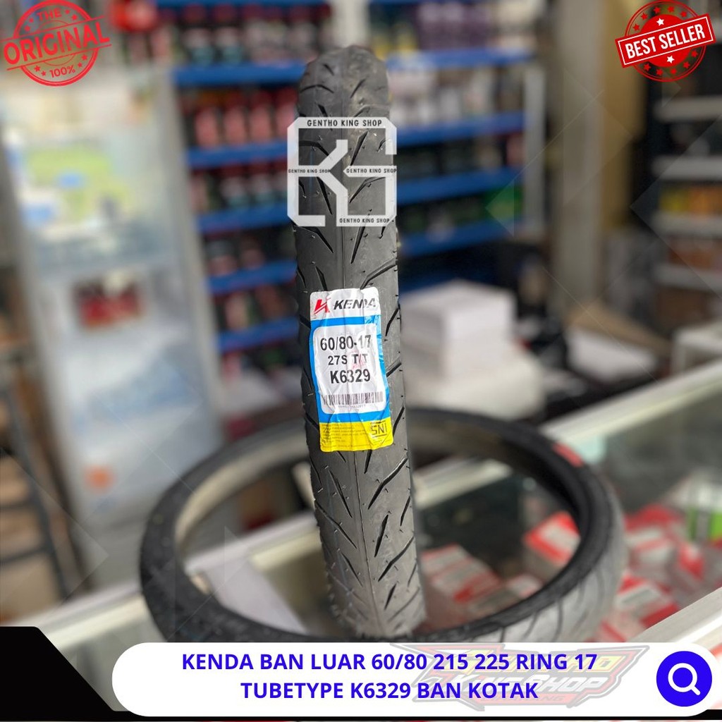 KENDA BAN LUAR 60/80 215 225 RING 17 TUBETYPE K6329 BAN KOTAK
