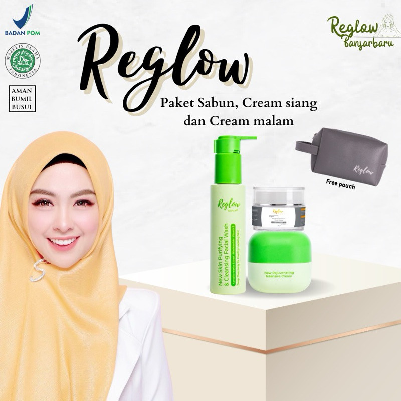(sabun+siang+malam) REGLOW paket sabun cream siang cream malam skincare shindy putri original