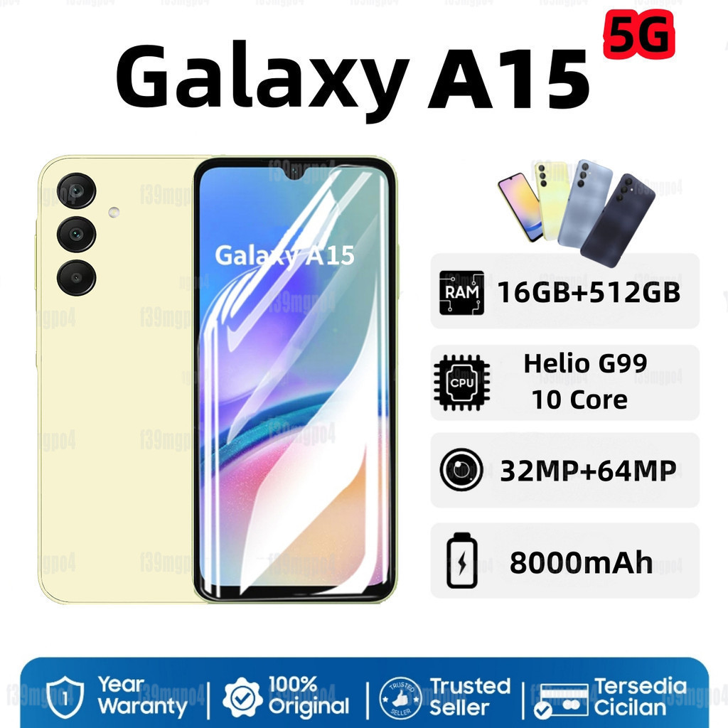 hp galaxy A15 5G NFC 7.5 inci HD 8000mAh  RAM 16GB + 512GB ROM Kamera Dual SlM Dual Smartphone gamin