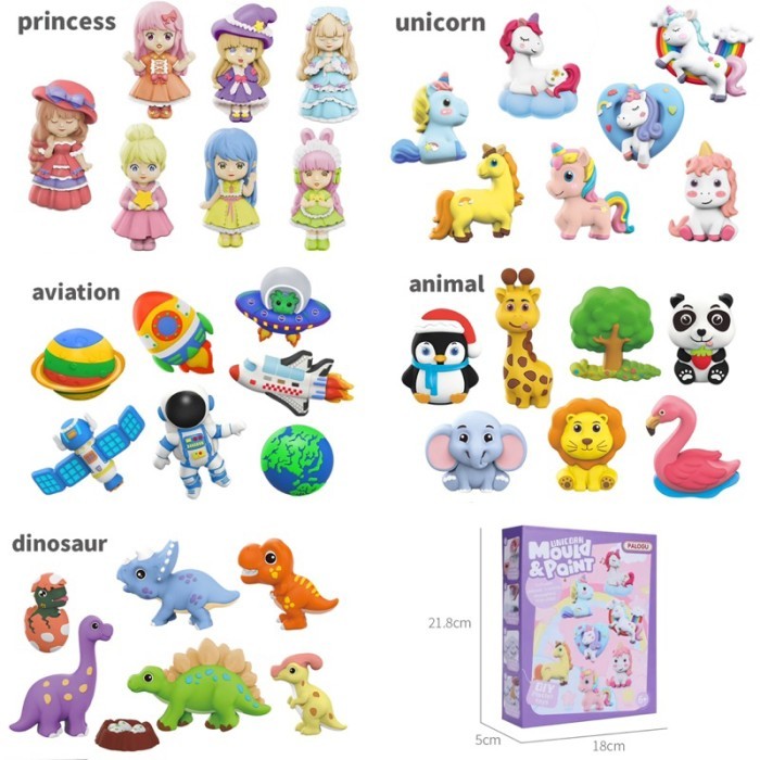 

Diy Mould and painting art craft kit prakarya anak mewarnai gipsum - Dino