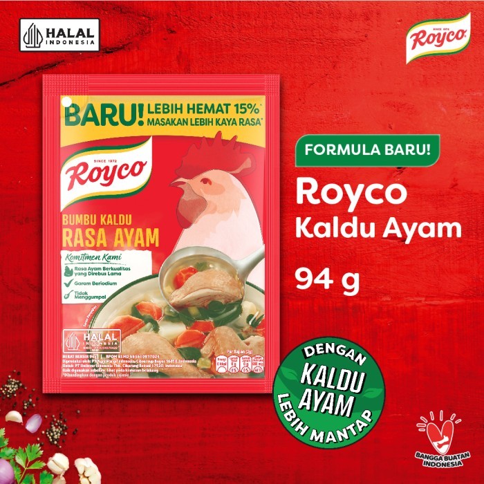 

Royco Bumbu Kaldu Ayam Penyedap Rasa Penyedap Makanan Beryodium 94 GR Termurah