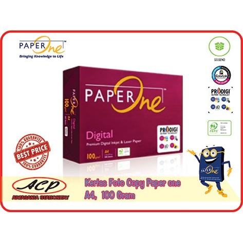 

Kertas Fotocopy HVS murah Paper one ukuran A4 100 gram 500 sheet