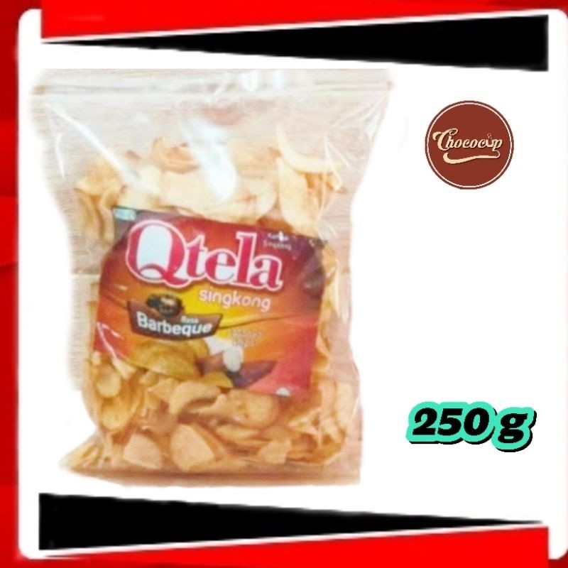 

QTELA SINGKONG BBQ 250G || PUSAT GROSIR SNACK DAN COKLAT KILOAN ORIGINAL || CEMILAN INDOFOOD II LEBARAN 2022