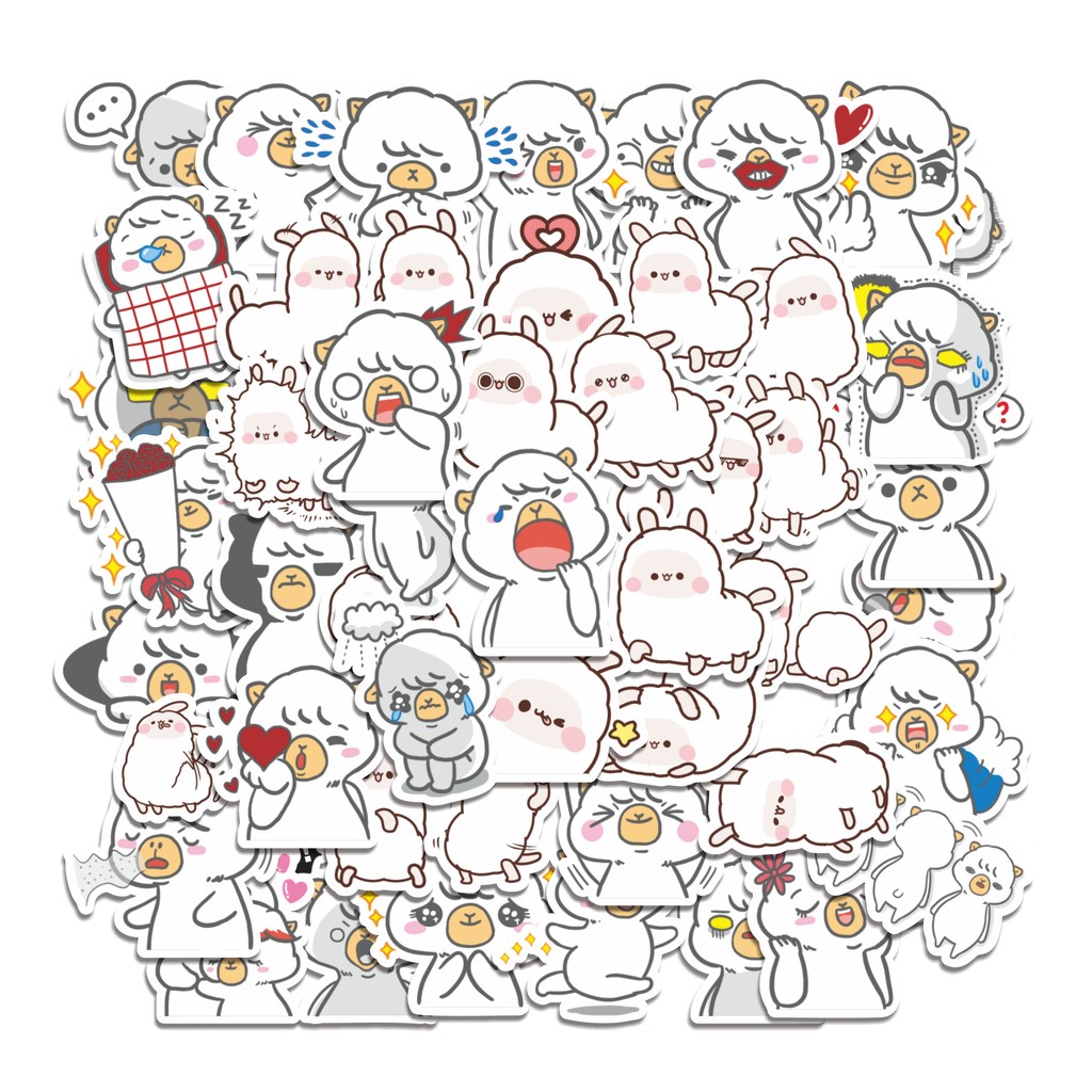 

COD 50 Pcs Stiker Sweethouse Alpaca Lucu Anti Air Untuk Dekorasi Notebook Sepeda Skateboard Handphone