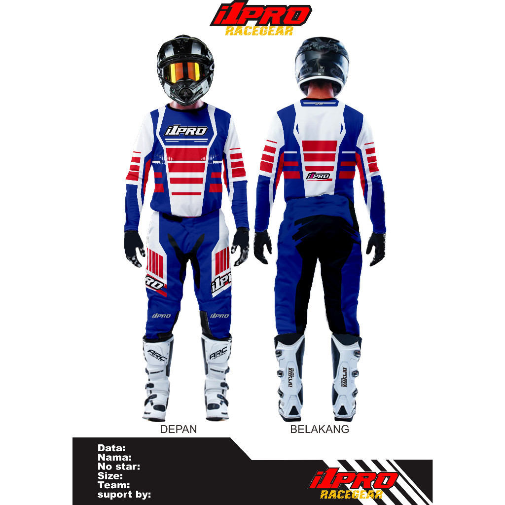 Jersey Cross Adventure + Celana Trail Dewasa | Bahan Premium Adem dan Bisa Custom Name