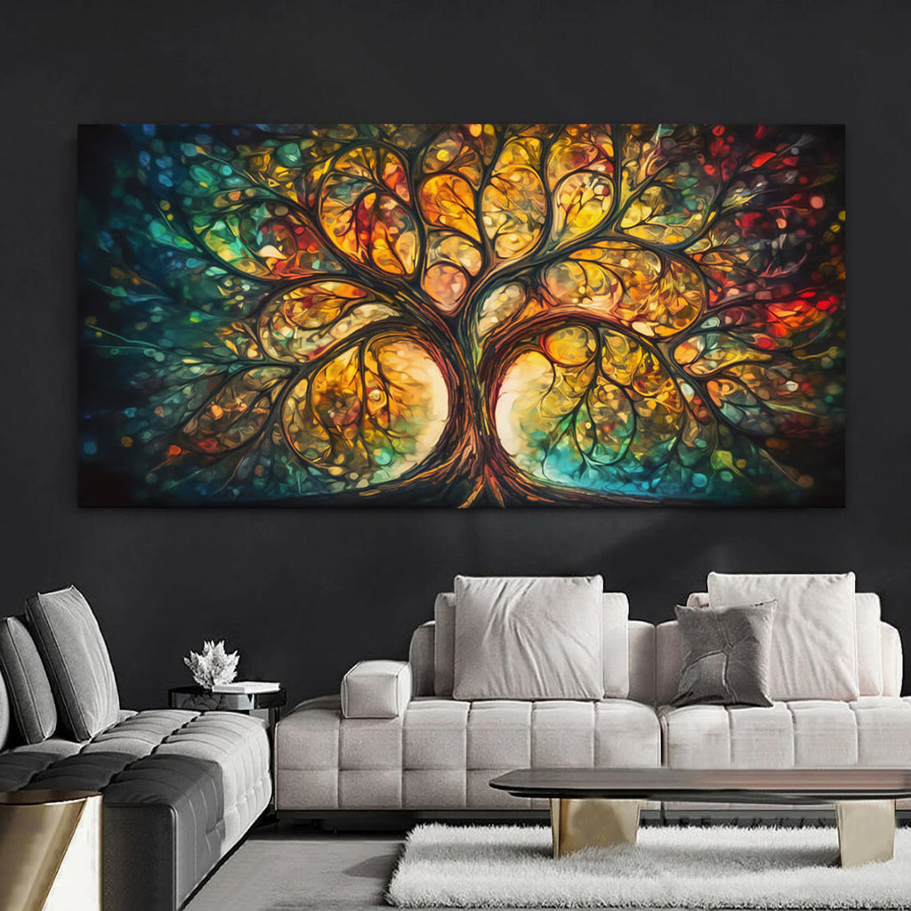 

Tree of Life Canvas Wall Art, Tree of Life Canvas Printing, Modern Inspiration Tree Poster for Office and Home Decoration