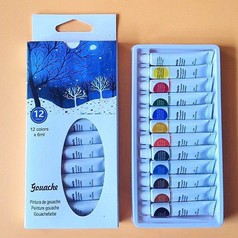 

12 color aluminum tube acrylic pigment hand-painted 6ml paint wall painting textile painting pigment