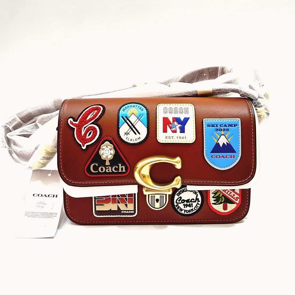 Coach Studio Shoulder Bag 19 Patches Saddle