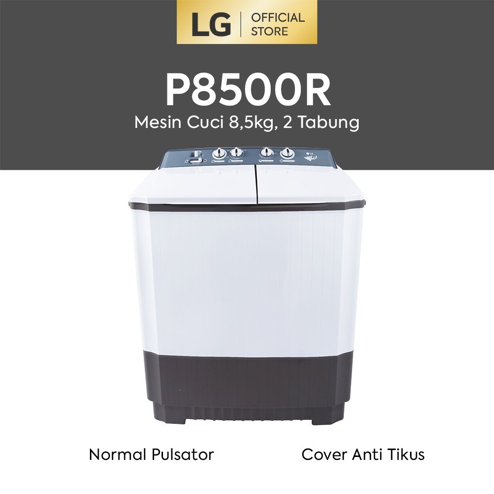 LG Mesin Cuci 8,5 kg, 2 Tabung - P8500R