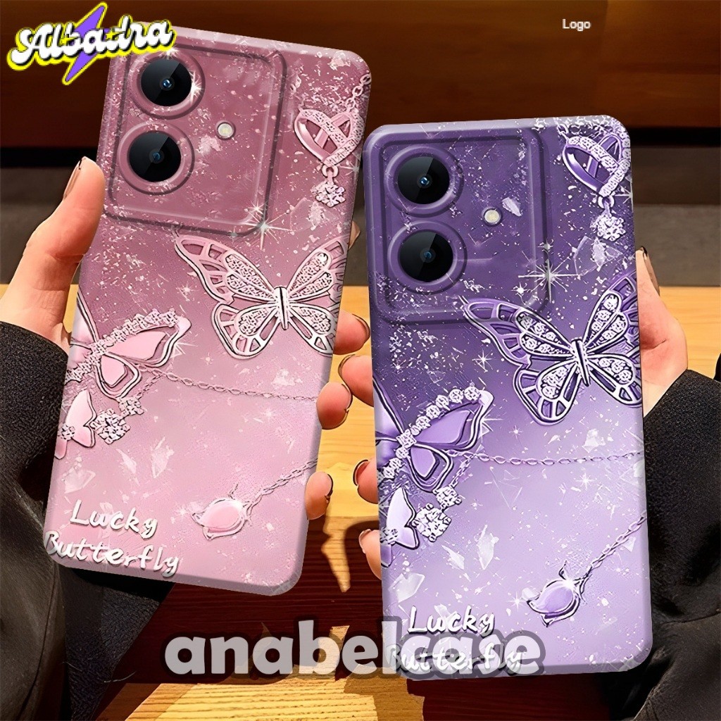 Softcase Realme Note 60X 2025 / NOTE 60 2024. TERBARU. Motif Kupu - Kupu Aesthetic - Case Cute - Cas