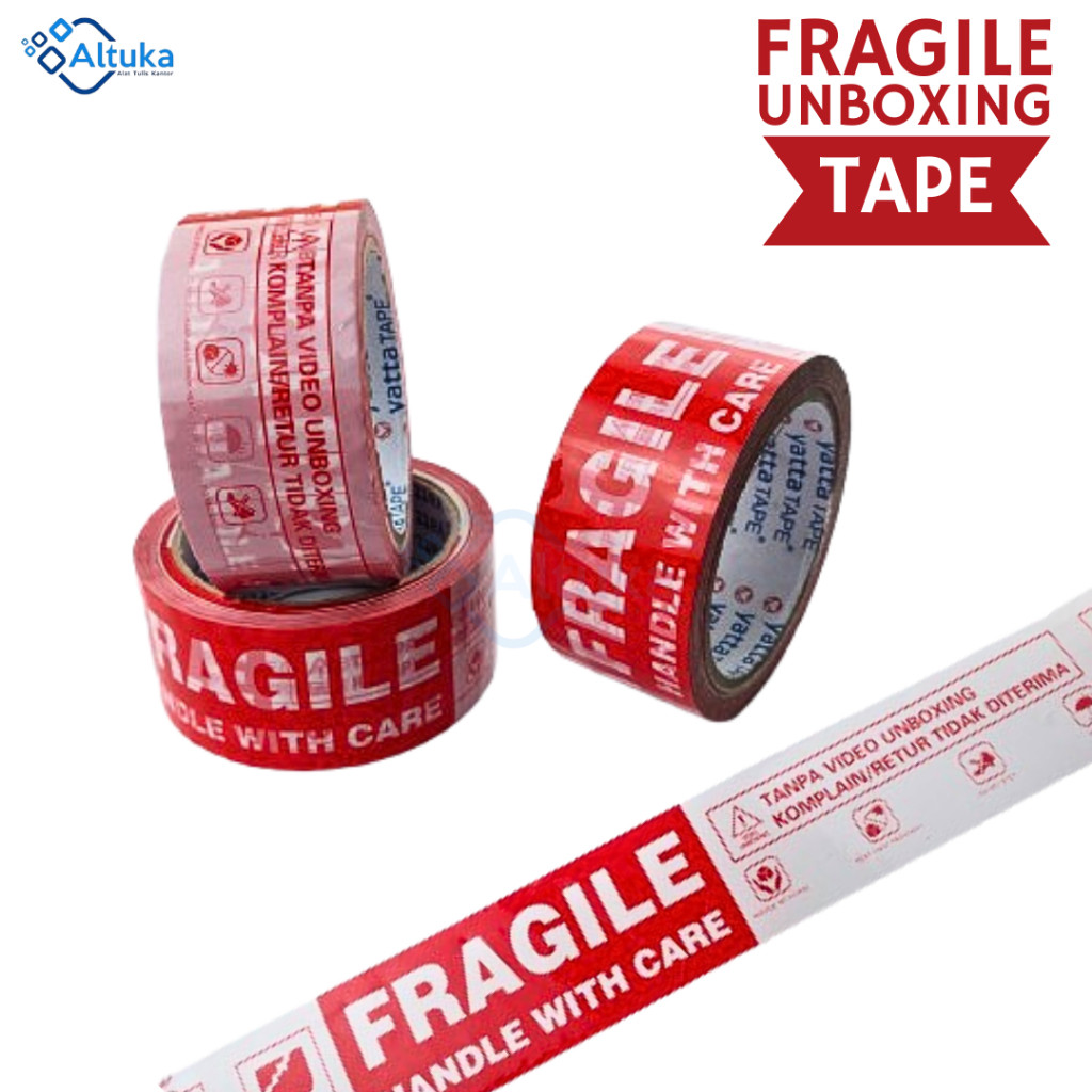 

Lakban Online Shop/ Lakban Untuk Barang Yang Mudah Pecah / Lakban Paket Pengiriman FRAGILE 48 MM (2 inch) 90 Yard