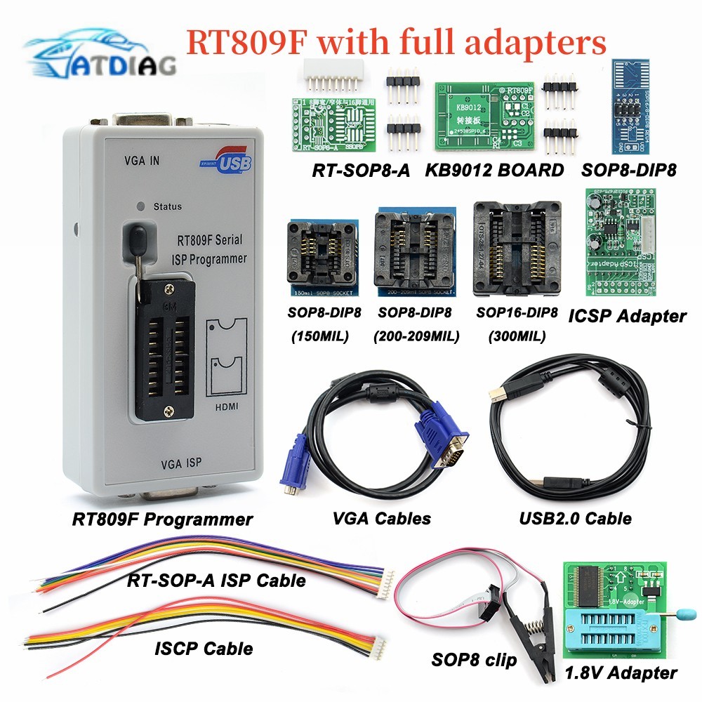 Newst Original RT809F ISP Programmer/ RT809 lcd usb programmer Repair Tools 24-25-93 serise IC with 