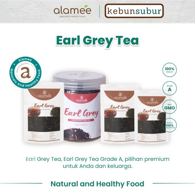 

ALAMEE Earl Grey Tea Teh Tradisional Alami Organik Dried Leaf Premium kebunsubur