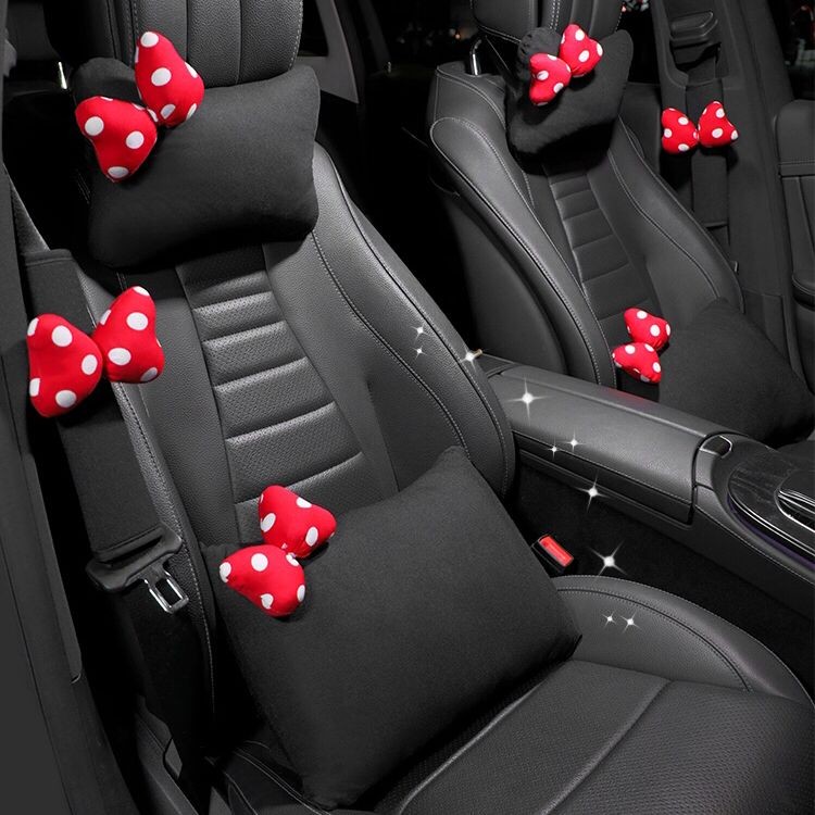 

Car Head Pillow Waist Bowknot Cartoon Cute Car Seat Neck Pillow Creative Personality Car Pillow Cushion