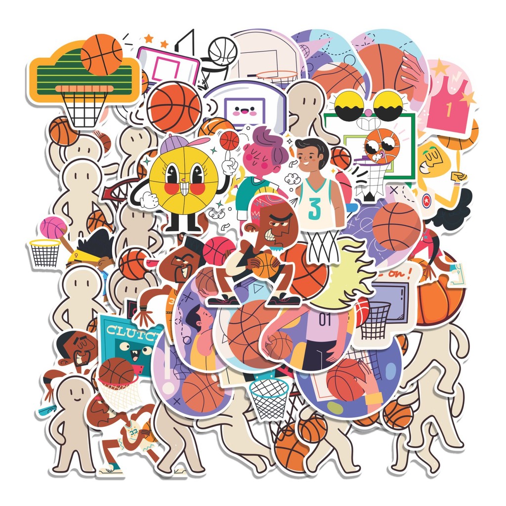 

COD 50 Pcs Stiker Basket Ball Animasi Lucu Anti Air Untuk Dekorasi Notebook Sepeda Skateboard Handphone