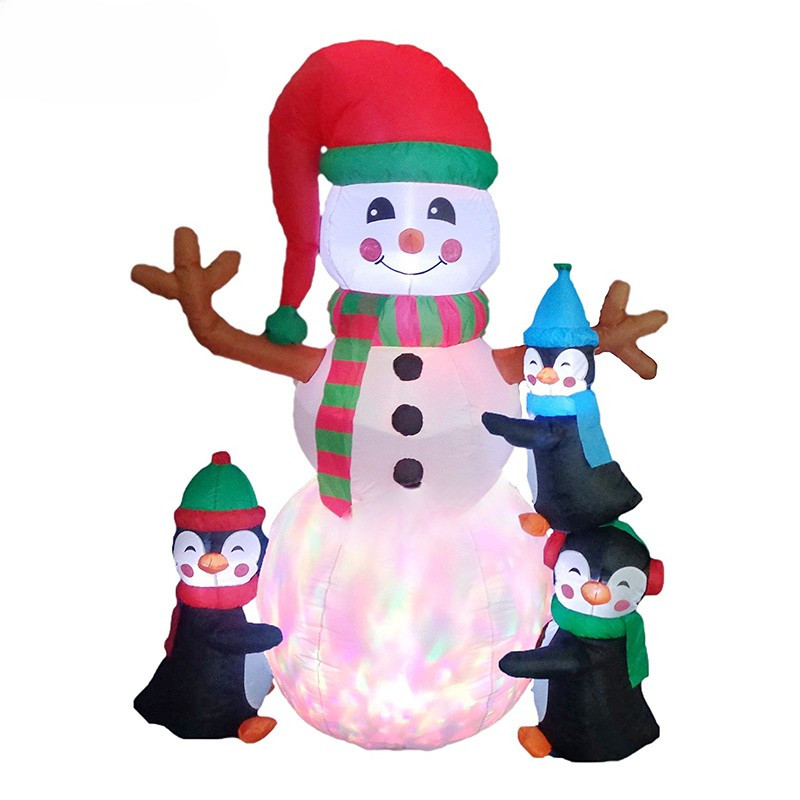 3m 10ft Inflatable Customized Christmas Snowman With Little Penguin For Xmas Art Craft Decoration To