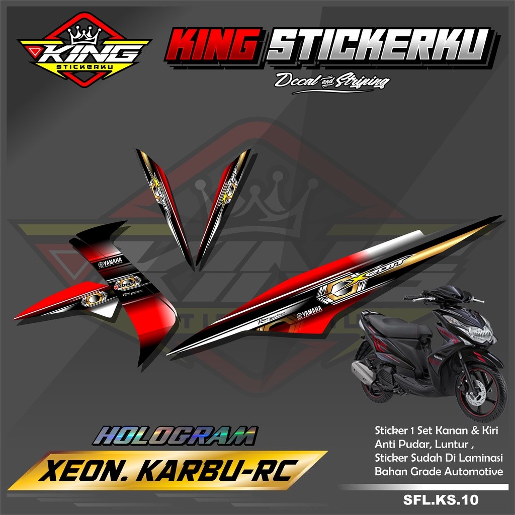 Stiker Xeon Karbu/RC - Decal Sticker Striping Xeon Karbu/RC Motif Racing KS.10