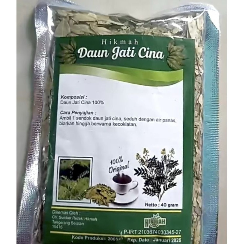 

(40 GRAM] (HALAL) Teh jati cina curah,teh herbal,obat diet,teh pelangsing merk hikmah / Serbuk / usut lemak Diet jaticina teh jatu china chinese - Destinee