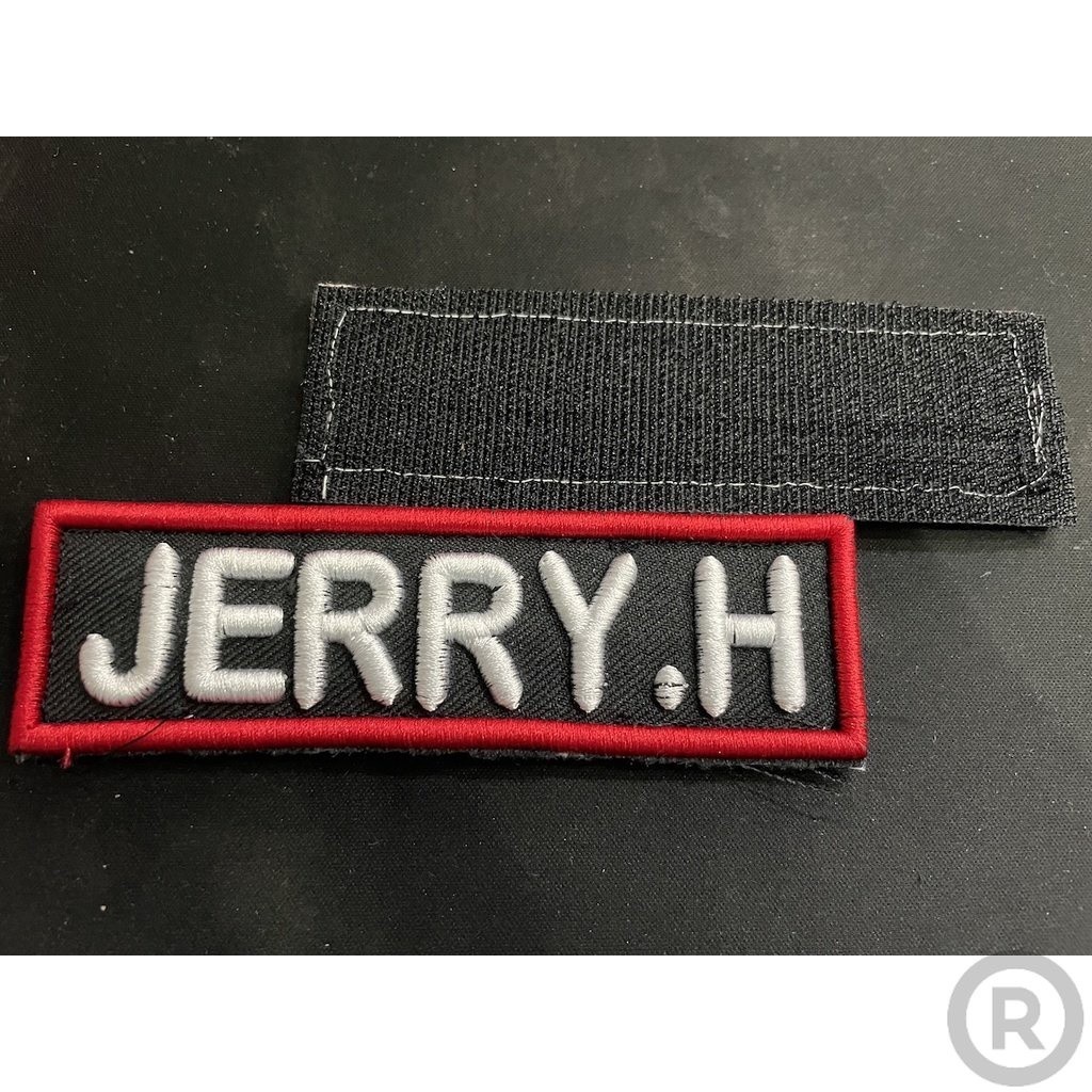 Bordir Badge Nama Timbul + Perekat Velcro - Bet Timbul Nama (Request) - Patch Bordir Nama Bordir Nam