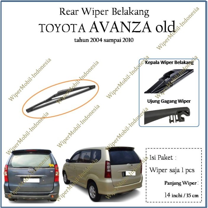 KokoWiper Wiper Kaca Belakang Toyota AVANZA 2004 2005 2006 2007 2008 2009 2010