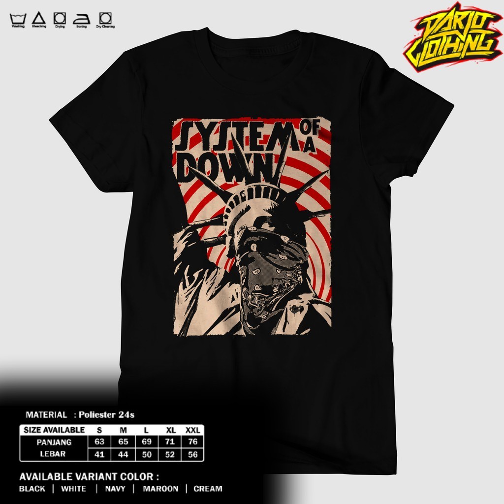 DarjoClothing Kids - KAOS SYSTEM OF A DOWN  SYSTEM OF A DOWN KREM  BAJU MUSIK ROCK METAL