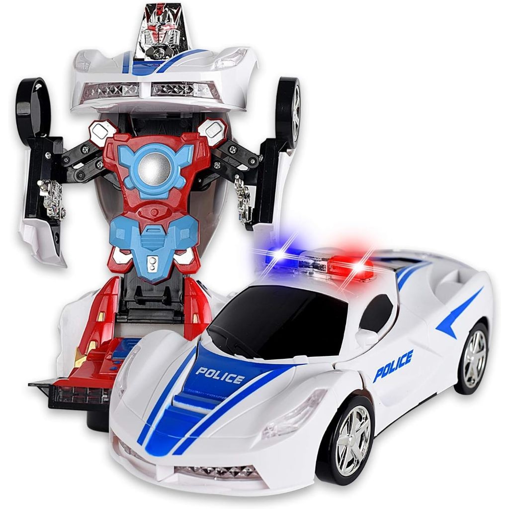 Mainan Mobil Polisi Berubah Jadi Robot Mainan Robot Police Car 2IN1 Mainan Robot Transform