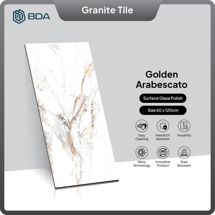 BDA Granite Tile Granit 120X60 Granit 60x120 Keramik Lantai Keramik Dinding Golden Arabescato