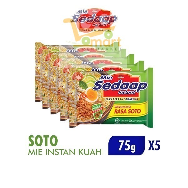 

Sedaap Mie Instan Soto Bag 75 gr x5