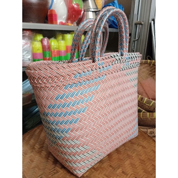 Tas Belanja Pasar Keranjang Belanja Tas Anyam Plastik