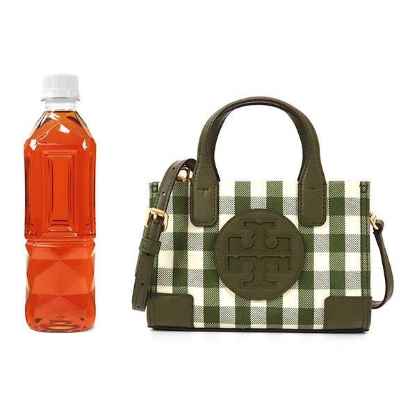 VS Tas Tory Burch 84371 Ella Gingham Micro Tote - Leccio Vvs