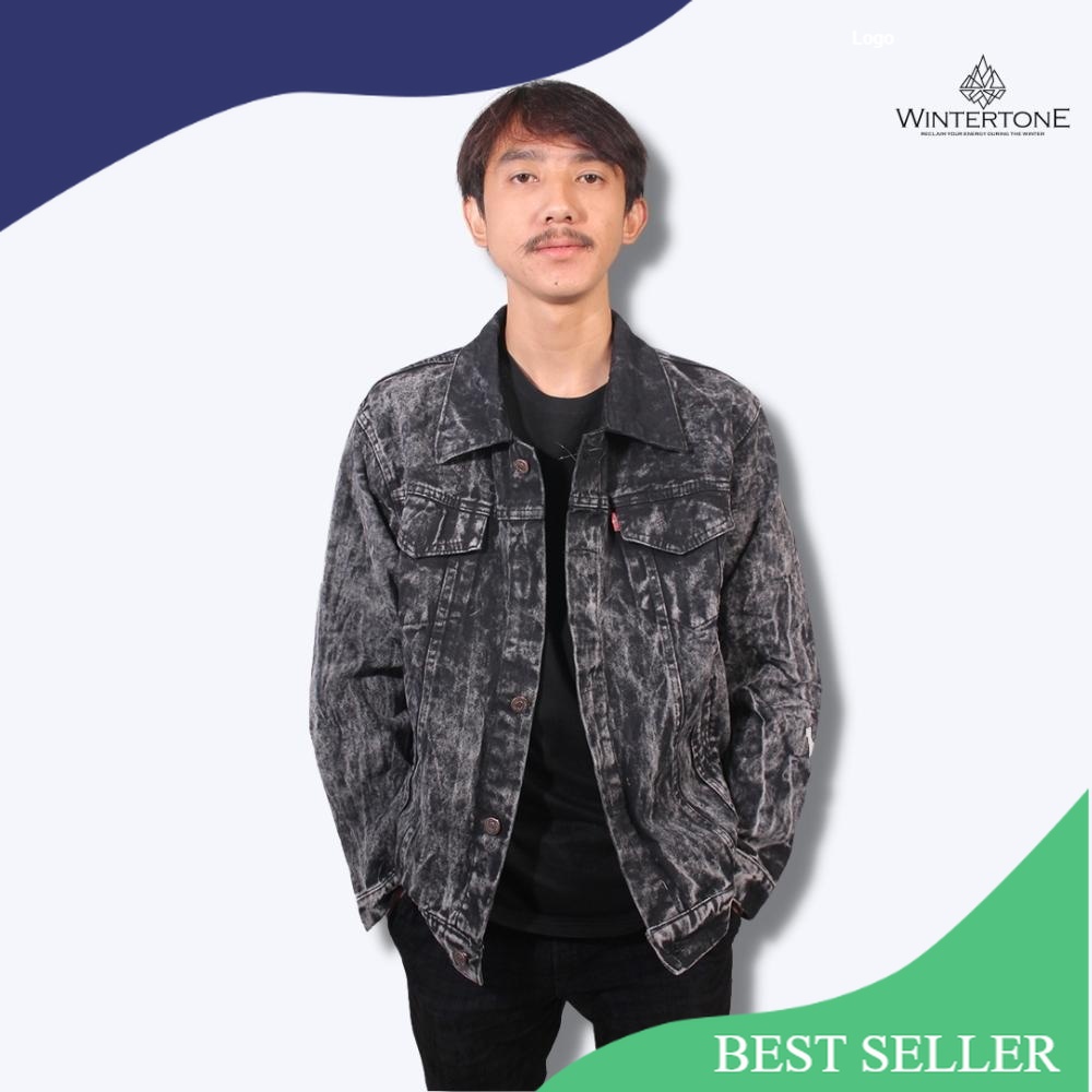 Jaket Jeans Denim Lepis Snow Dust Maroon Washing Jacket Fashion Pria Jket Jins Cowok Original Distro